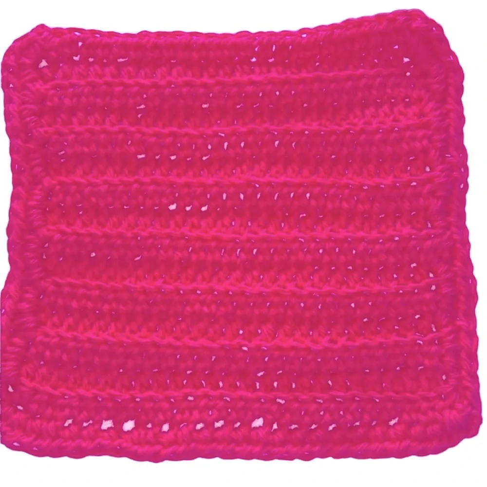 Hand Crafted Colorful Pink 100% Cotton All Purpose Crochet Dish or Wash Cloths